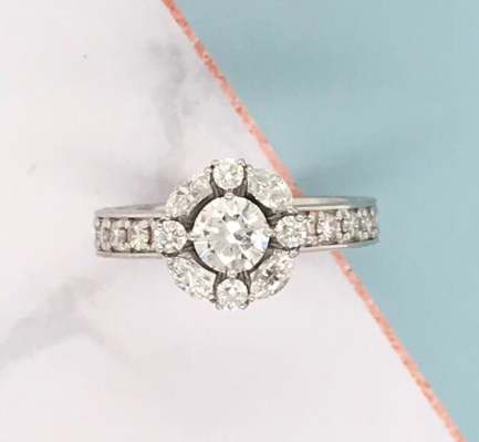 1.22 CTW Diamond Engagement Ring PLATINUM ER549