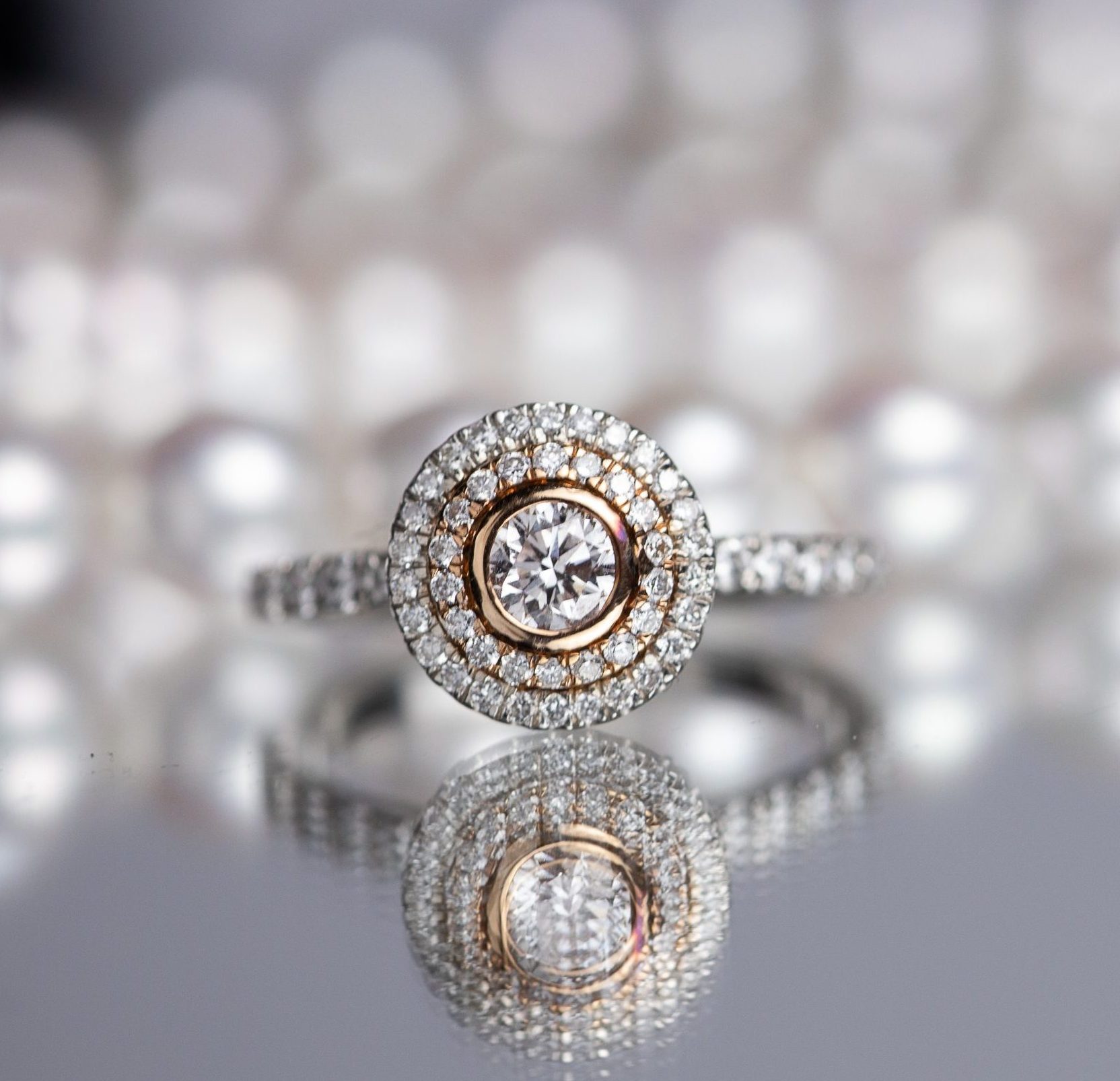 GIA-Certified .30 Carat Diamond w/.56 CTW Engagement Ring Twotone PLATINUM ER609