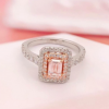 GIA-Certified .52 Carat Pink Emerald Cut Diamond Engagement Ring PLATINUM ER624