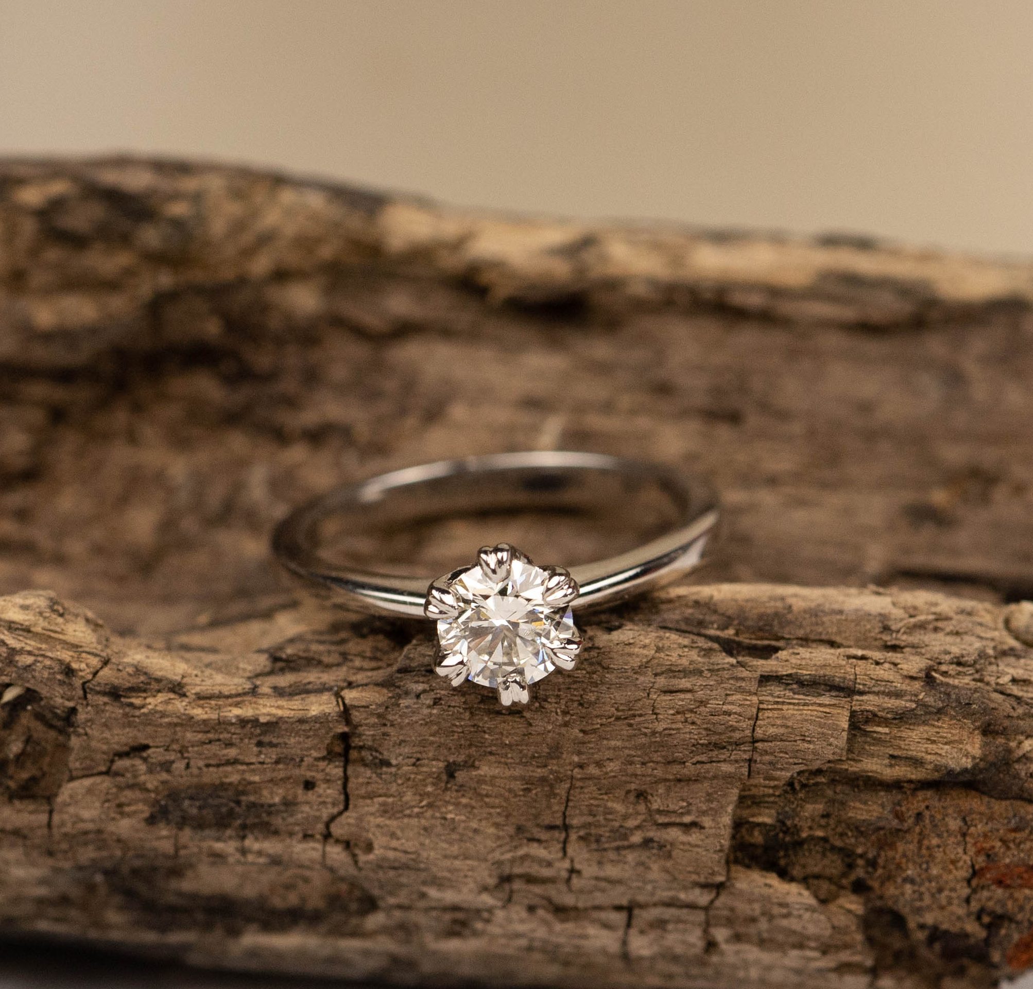 Certified-HRD .70 Carat Diamond Engagement Ring PLATINUM ER675
