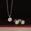 .75 CTW Diamond Earrings & Necklace Set PLATINUM JS131