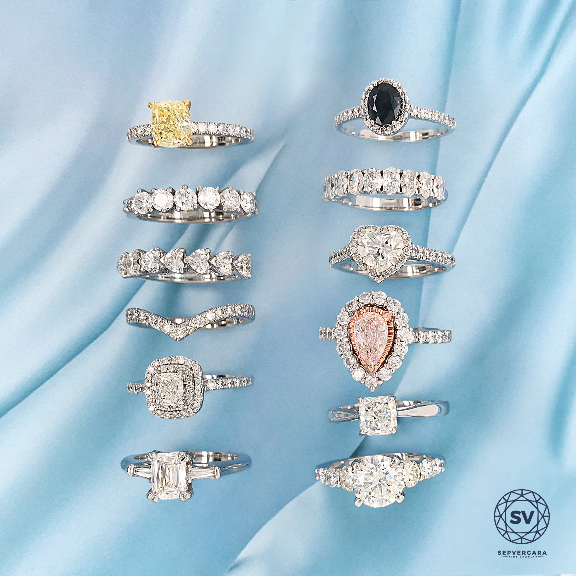 Sep Vergara Platinum Jewelry Engagement Ring Collection