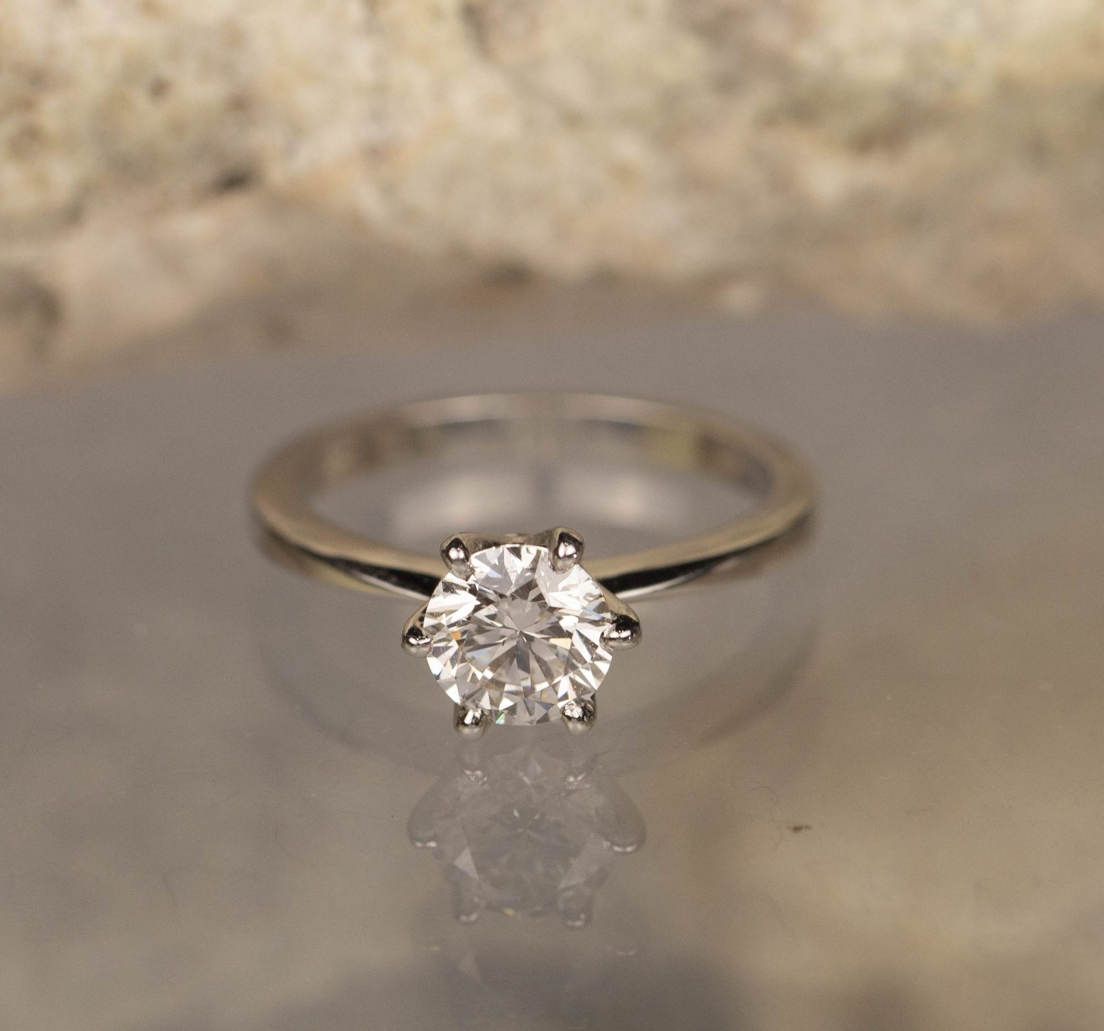 GIA-Certified 1.03 Carat Diamond Engagement Ring PLATINUM ER697