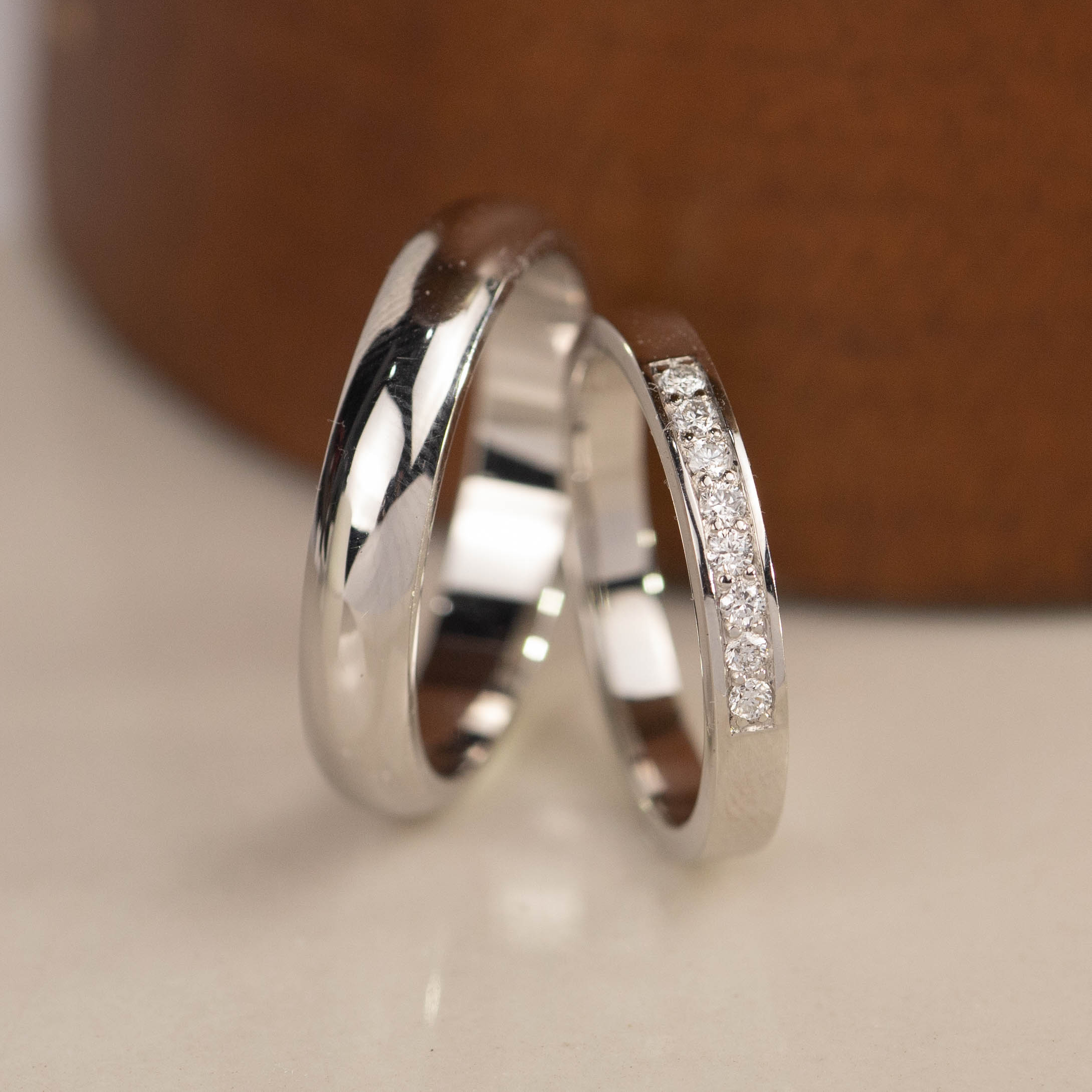 .12 CTW Plain Band Diamond Wedding Ring PLATINUM WR284
