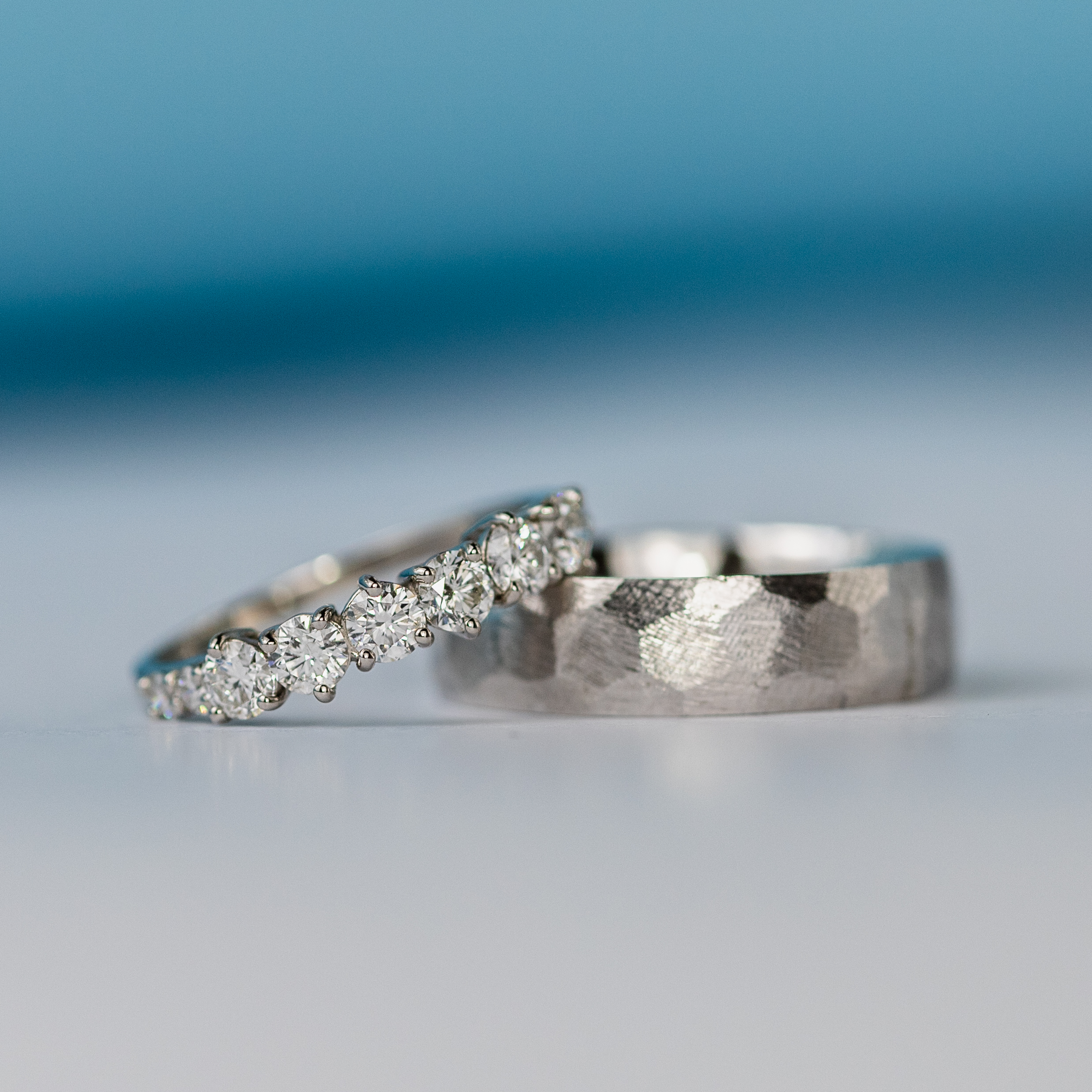Platinum Engagement and Wedding Ring - Image 3