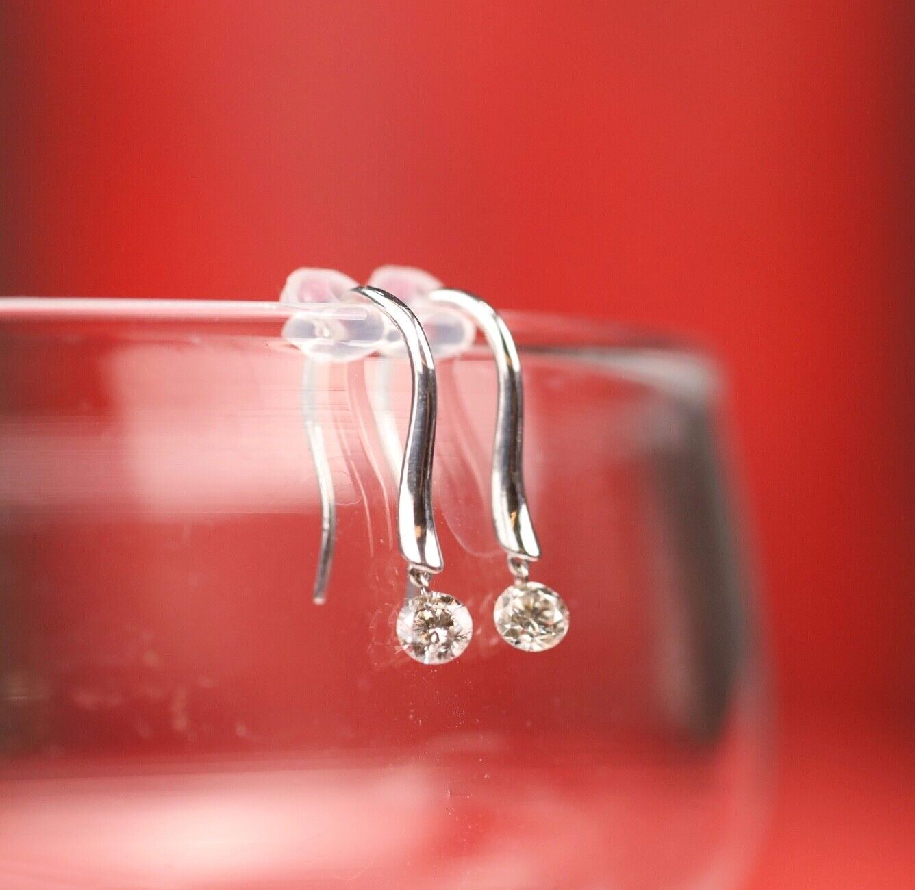 .30 CTW Diamond Dangling Earrings PLATINUM E578