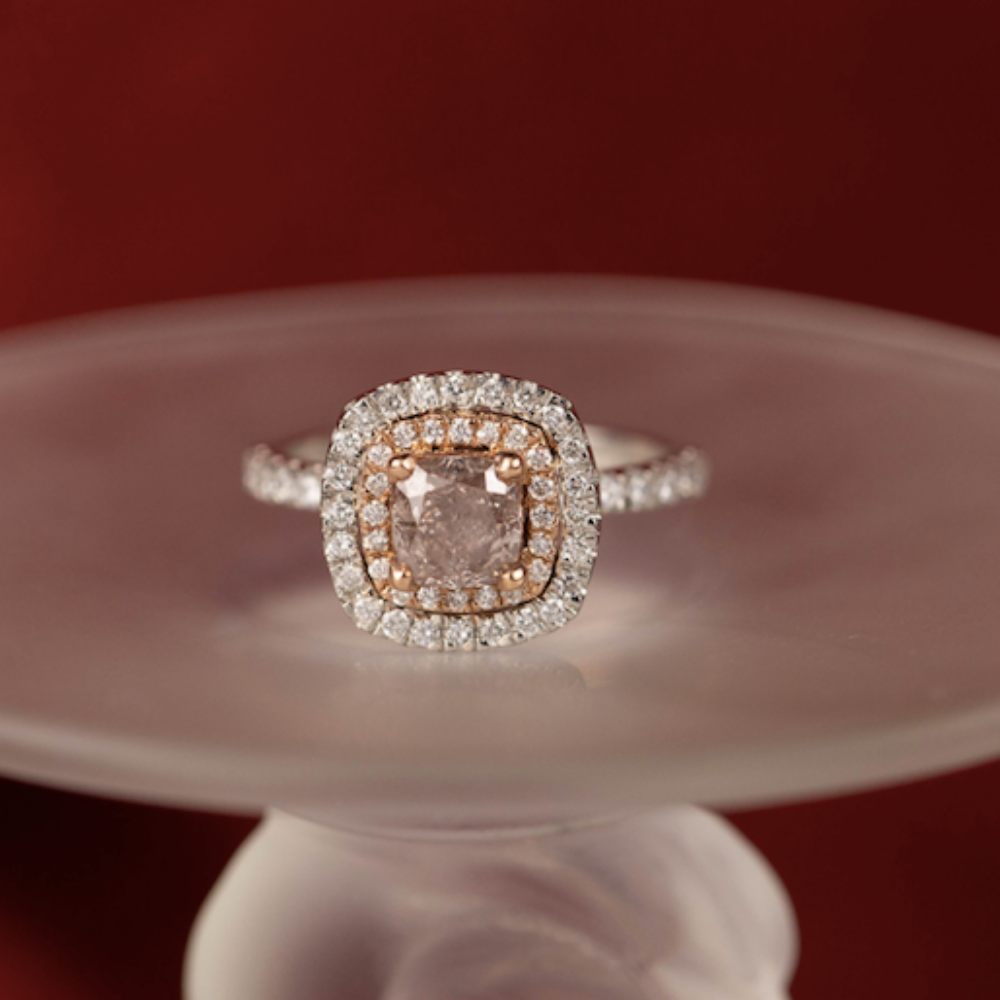 GIA-Certified 1.03 Carat Diamond w/.572 CTW Engagement Ring ER748