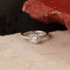 GIA-Certified .30 Carat Diamond w/ .32 CTW Engagement Ring PLATINUM ER805