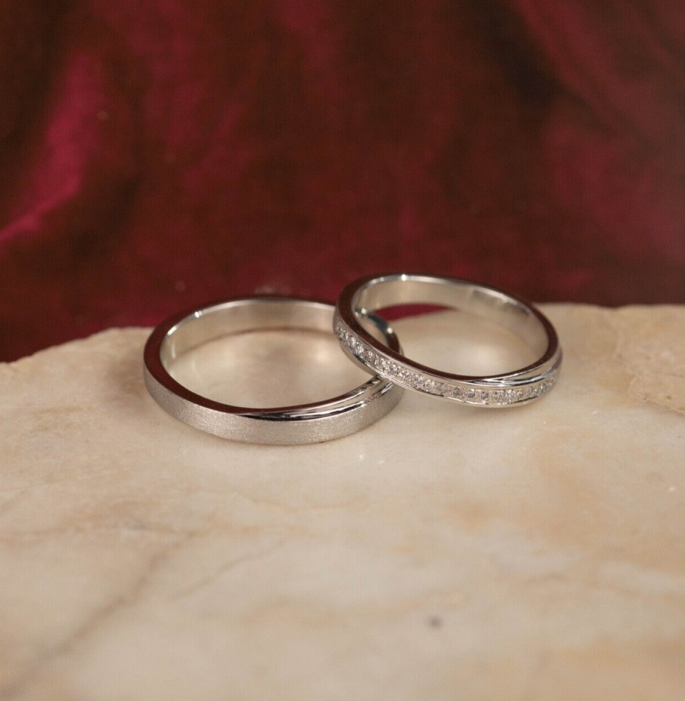 .105 CTW Diamond Wedding Rings PLATINUM WR341 sep