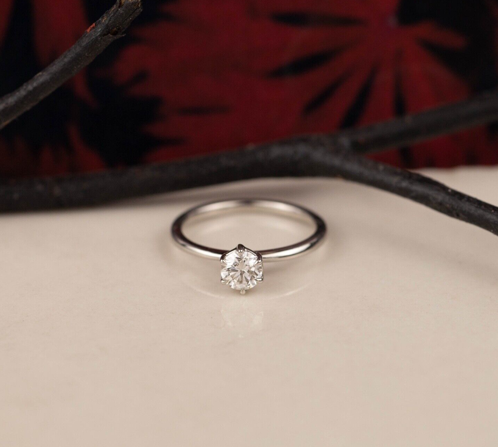 GIA-Certified .40 Carat Diamond Engagement Ring PLATINUM ER875