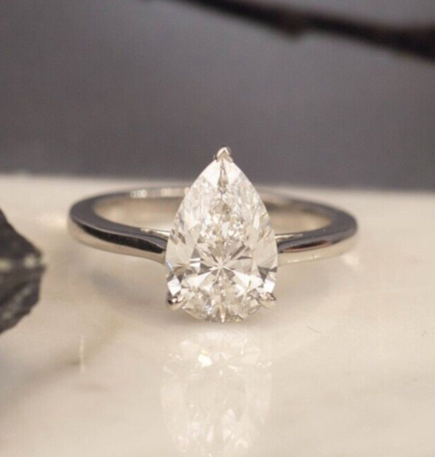 HRD-Certified 2.41 Carat Diamond Engagement Ring PLATINUM ER927