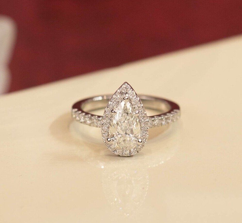 GIA-Certified 1.00 Carat Diamond w/.255 CTW Engagement Ring PLATINUM ER914