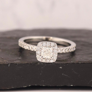 GIA-Certified .33 Carat Diamond w/.215 CTW Engagement Ring PLATINUM ER0209-PT