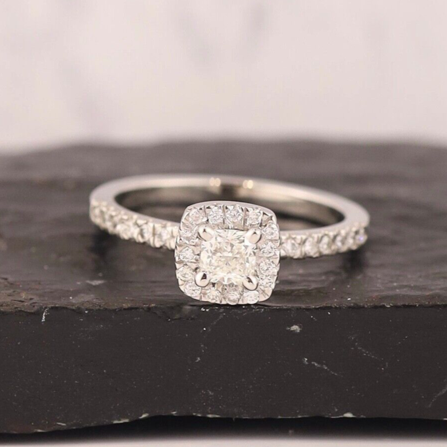 GIA-Certified .33 Carat Diamond w/.215 CTW Engagement Ring PLATINUM ER0209-PT