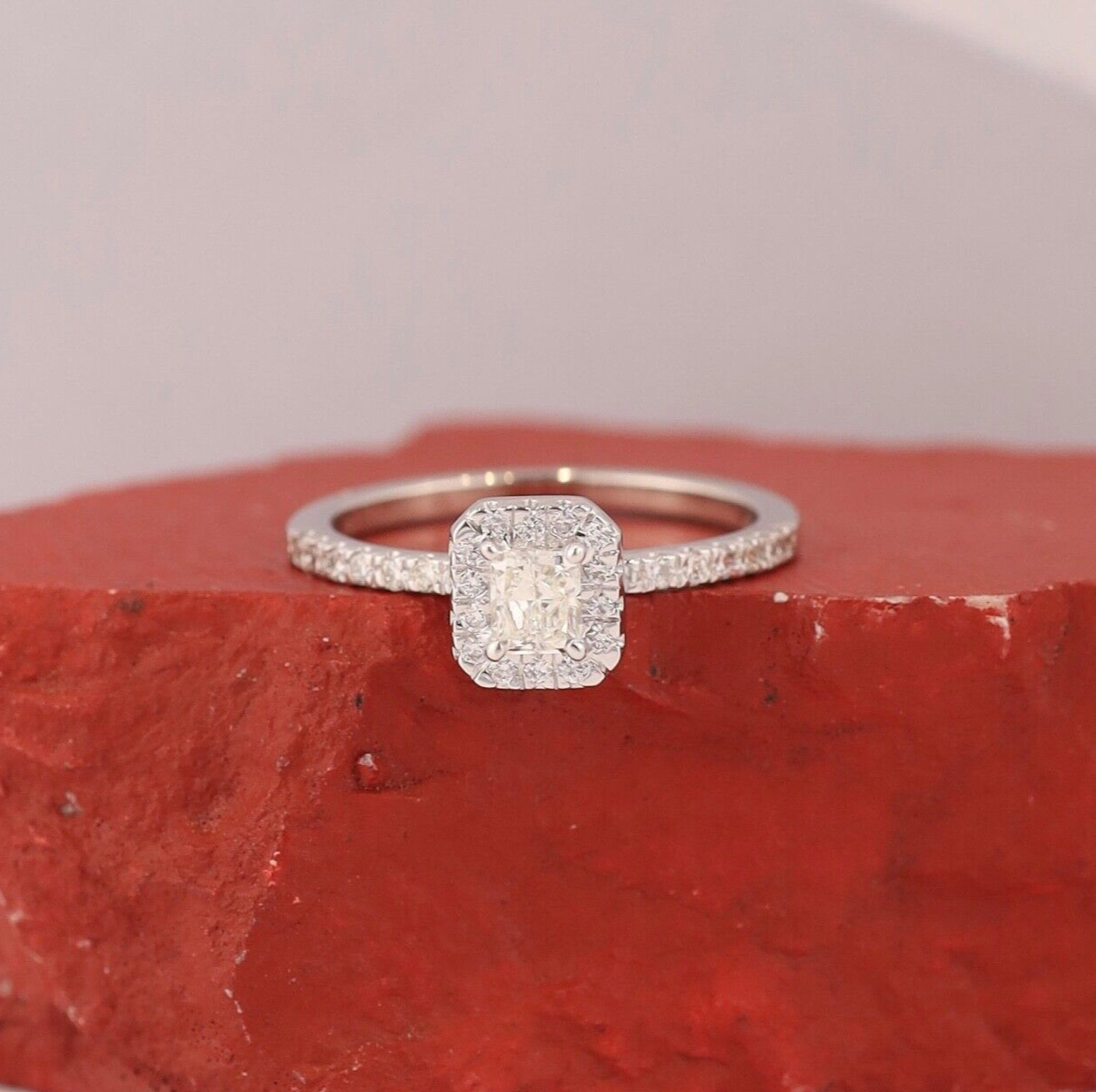 GIA-Certified .30 Carat Diamond w/.21 CTW Engagement Ring PLATINUM ER0202-PT