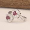 .59 CTW Diamond Ring w/Ruby PLATINUM R359-PT