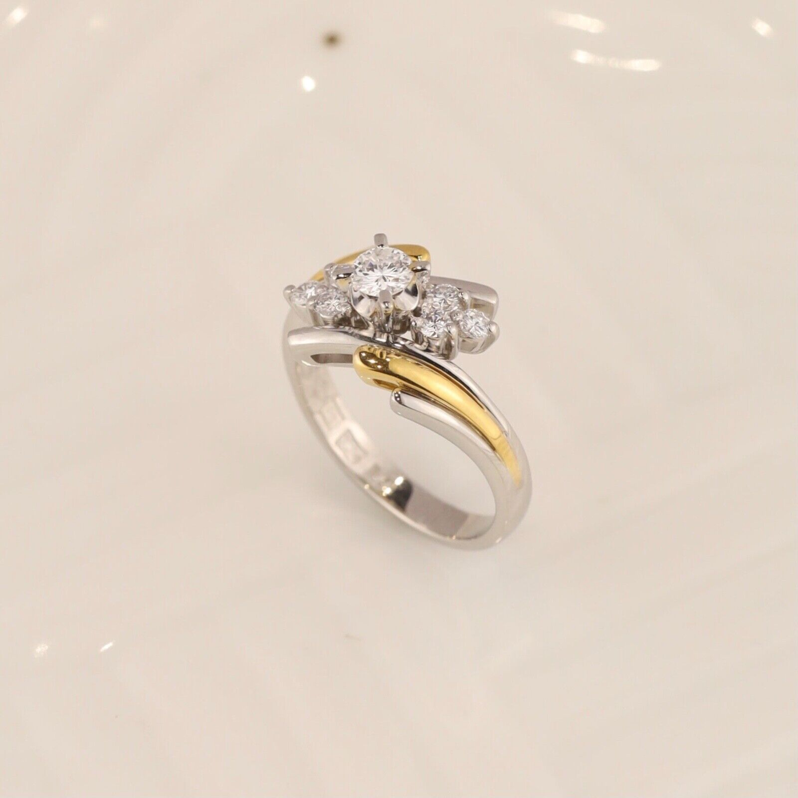 .28 CTW Diamond Engagement Ring 18k Yellow Gold & PLATINUM ER0282-PT
