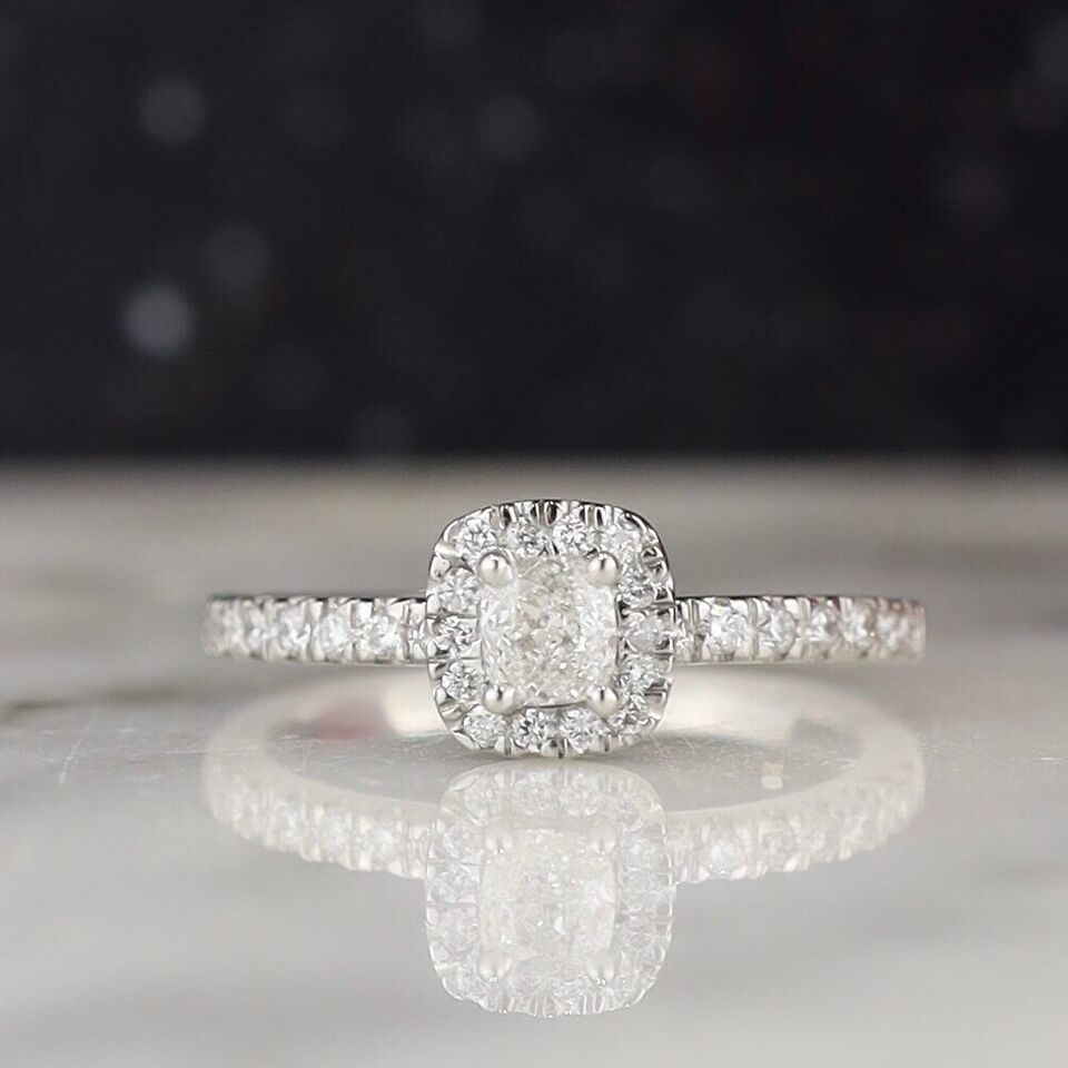 GIA-Certified.30 Carat Diamond w/.21 CTW Engagement Ring Platinum ER0304-PT
