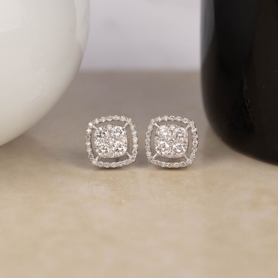 1.20 CTW Diamond Earrings Platinum E265-PT