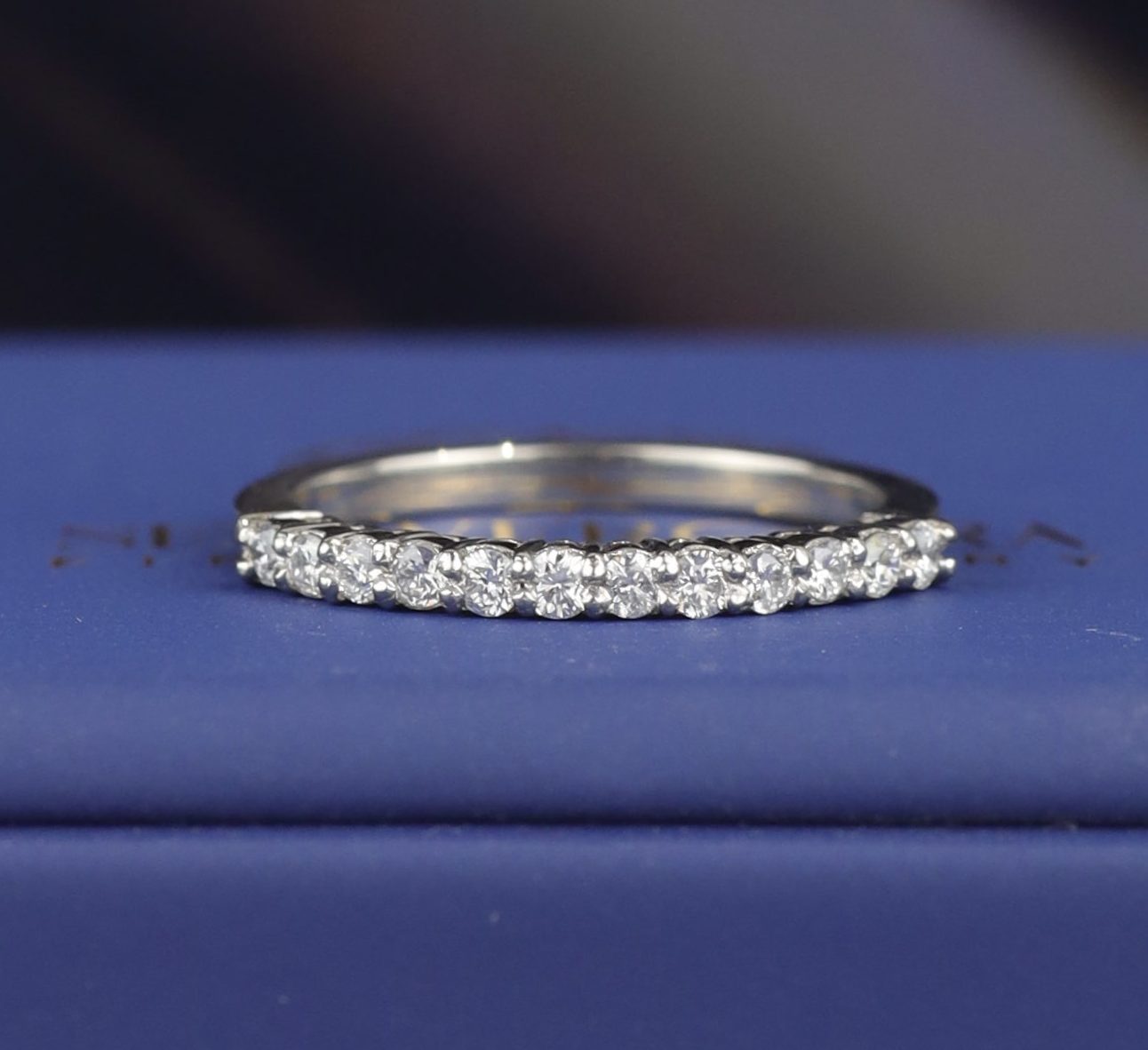 .24 CTW Diamond Half Eternity Ring Platinum HE444-PT