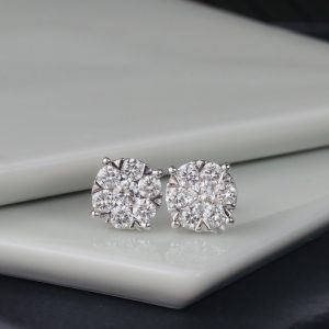 1.34 CTW Diamond Stud Earrings Platinum JS262E-PT