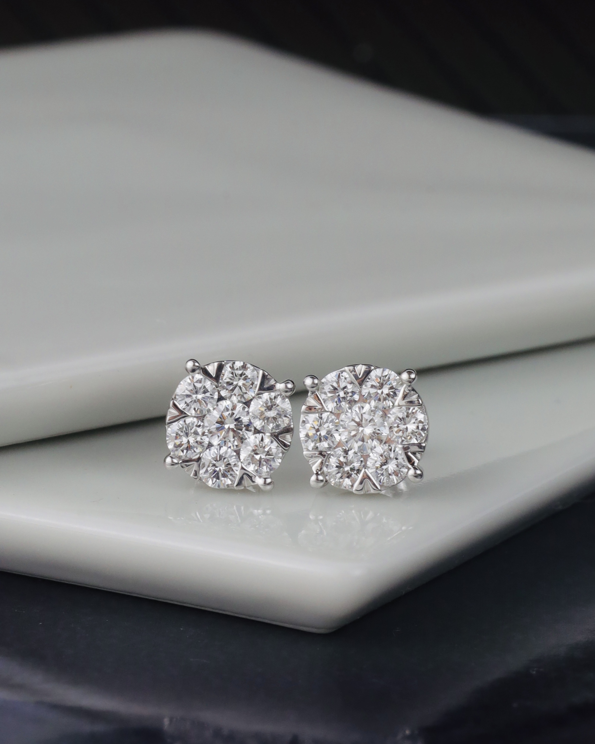 1.34 CTW Diamond Stud Earrings Platinum JS262E-PT