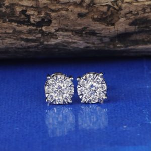 .68 CTW Illusion Stud Earrings Platinum E0222-PT