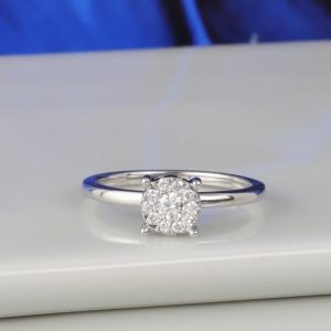 .14 CTW Diamond Illusion Engagement Ring Platinum ER0499-PT