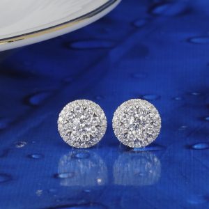 .88 CTW Diamond Stud Earrings Platinum & 18K White Gold JS261E-PTWG